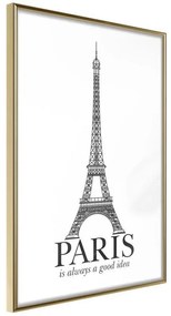 Poster  Eiffel Tower  Cornice Quadri Cornice d'oro, Larghezza x Altezza Home decor 20x30