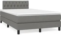 Letto a Molle Materasso e LED Grigio Scuro 120x190cm in Tessuto 3270061