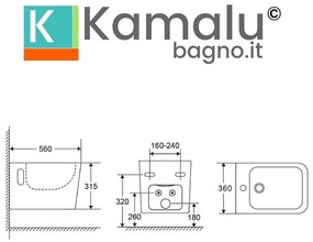 Kamalu - sanitari bagno sospesi senza brida | litos-s