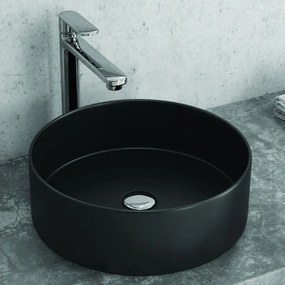 Kamalu - lavabo circolare colore mat nero 35cm  litos-0006b