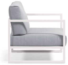 Kave Home - Poltrona 100% da esterno Comova blu ed alluminio bianco