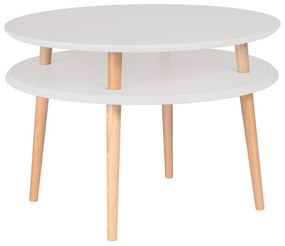 Tavolino grigio chiaro con gambe naturali UFO, Ø 70 cm Ufo - Ragaba