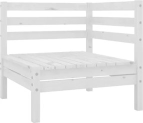 Set Divani da Giardino 4 pz Bianco in Massello di Pino Bianco