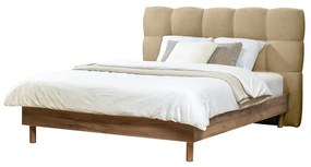 Letto matrimoniale imbottito beige rete inclusa 180x200 cm Kumo - Bobochic Paris
