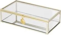 Scatola portagioie vetro dorato 10x18 cm