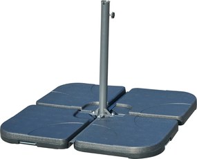 Base per Ombrellone da Giardino 60 Kg a Croce in Plastica 50x50x7.5 cm...