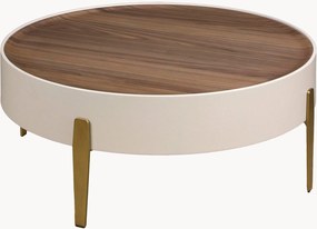 Tavolino rotondo da salotto con piano in legno Severino