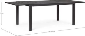 Tavolo da pranzo da giardino in alluminio 90x160 cm Hilde – Bizzotto