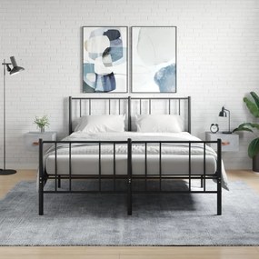 Comodini A Muro 2 Pz Grigio Cemento 35x35x20 Cm /