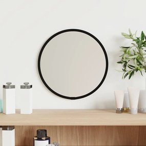 Specchio Da Parete Nero Ø 20 Cm Rotondo /