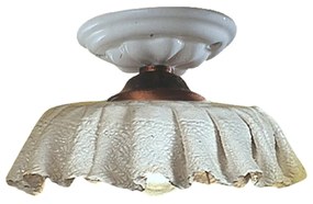 Plafoniera Classica Modena Metallo E Ceramica Nero Sfumato Rame 21Cm 1 Luce E27