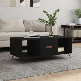 Tavolino Da Salotto Nero 102x50x40 Cm İn Legno Multistrato /