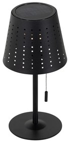 Lampada da tavolo da esterno nera con LED a 3 livelli di dimmerazione ricaricabile e solare - Ferre