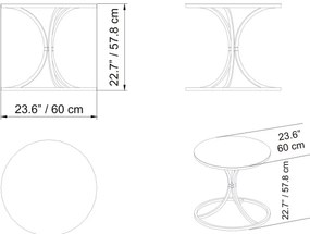 Tavolino CORLEAONE 57,8x60 cm nero