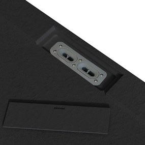Piatto doccia SANYCCES in resina Siena nero L 70 x L 100 cm opaco effetto pietra