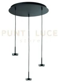 Base per sospensione ekos 3 luci d.45cm nero led 3000k 1390lm 18w