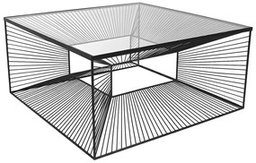 Tavolino in Vetro e Metallo a forma di cavi Nero - CLARENCE