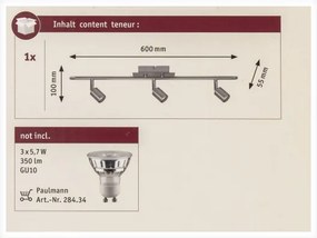 Paulmann 66708 - 3xGU10/10W Faretto GEORGIA 230V