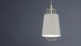 Lampadario Moderno Pyra oro paralume grigio perla E27 MILOOX