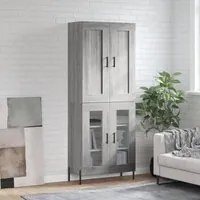 Credenza Grigio Sonoma 69,5x34x180 cm in Legno Multistrato 3199631