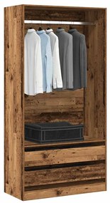 Armadio Legno Antico 100x50x200 Cm İn Legno Multistrato /