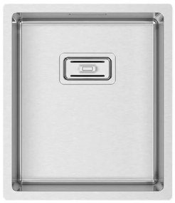 Lavello 1 vasca RODI Box Lux 34 piletta quadra inox L 44 x L 38 x P 20 cm argento