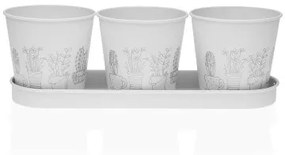 Vaso Versa Bianco Triplo Metallo (11 x 33 cm)