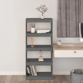 Libreria/divisorio grigio 60x30x135,5 cm legno massello di pino