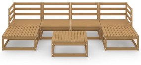 Set Divani da Giardino 7 pz in Legno Massello di Pino