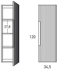 Colonna bagno reversibile 120x34 effetto legno noce Mango