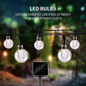 Grundig - Catena LED solare 50xLED/8 funzioni 6,9m bianco caldo