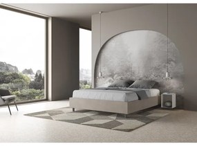 Letto contenitore da 160x190 in microfibra sabbia Azelia