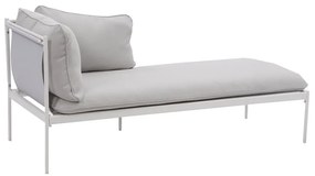 Lettino con cuscino Sigma NATERIAL in acciaio bianco e cuscino beige L 70 x H 70 x P 154 cm