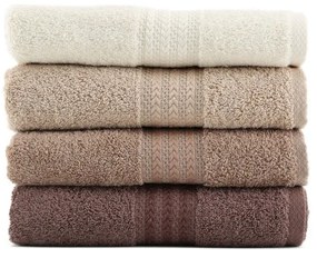 Set di 4 asciugamani in cotone marrone Home, 50 x 90 cm Rainbow - Foutastic