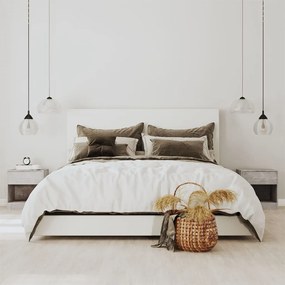 Comodini 2 Pz Con Cassetto Grigio Cemento /