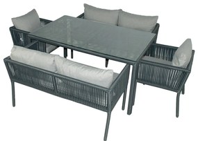 Set da pranzo da giardino in rattan grigio per 6 persone Vera 2 - Floriane Garden
