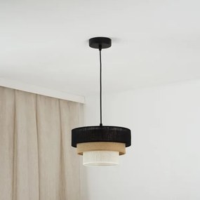 Brilagi - Lampadario a cavo ASPEN LUNETA 1xE27/15W/230V Ø25 nero/beige/crema