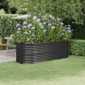 Letto Da Giardino İn Acciaio A Polvere 224x80x68 Cm Antracite /
