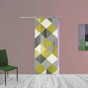Porta scorrevole Carpet 5 in alluminio multicolore, L 88 x H 215 cm, con binario Ermes Sinistra