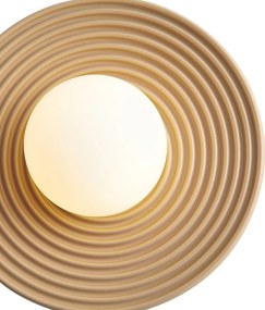 Plafoniera retrò beige con vetro opale - Lila