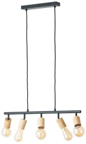 Brilliant - Lampadario a sospensione su cavo TIFFANY 5xE27/28W/230V nero/bambù