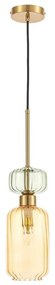 Lampadario a sospensione con filo MOLLY 1xE14/40W/230V diametro 12 cm oro/arancione/verde