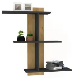 Mensola da parete BAHRO 90x111 cm antracite/marrone