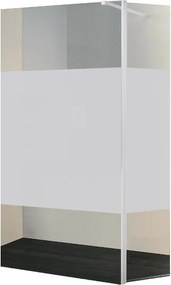 Deflettore walk-in Wens L 50 X H 200 cm, vetro serigrafato 6 mm, profilo bianco opaco