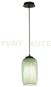 Sospensione bonnie 3 vetro verde 1 luce attacco e27 d.15cm h.29cm