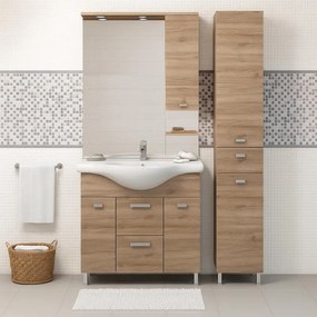 Mobile bagno con lavabo L 81.5 x H 80 x P 33.5 cm rovere nabucco per vasca centrale Rimini
