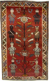 Gabbeh Tappeto 110x180 Rosso (Iran) Annodato A Mano