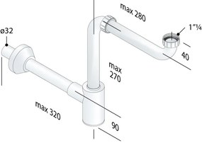 Bruckner - Vasca di raccolta mobile CRONO DN32 bianco