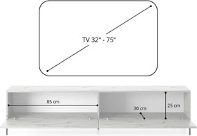 Mobile TV 175 Cm Listellato 2 Ante Rovere Piedini Neri Zenith