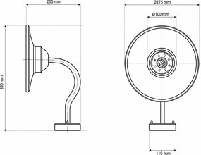 Applique Nera E27 IP54 per Esterni - Serie AURA